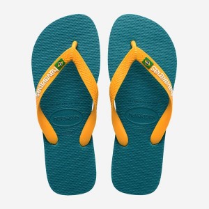 Havaianas Brasil Logo Men's Flip Flops | LACQKG-238