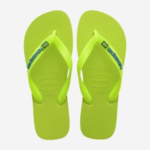 Havaianas Brasil Logo Neon Men's Flip Flops | XVIYSF-931