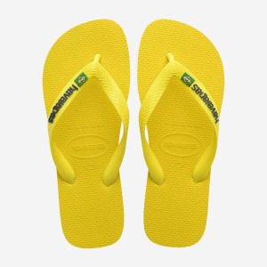 Havaianas Brasil Logo Neon Men's Flip Flops | FZKANH-169