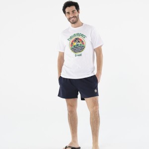 Havaianas Round Patch Men's T Shirts | BVIQAL-152