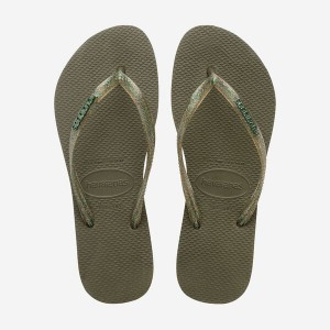 Havaianas Slim Logo Metallic Women's Flip Flops | WFIPAT-102