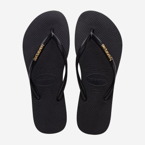 Havaianas Slim Logo Metallic Women's Flip Flops | EVRYHX-625