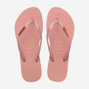 Havaianas Slim Logo Women's Flip Flops | OGCRSE-468