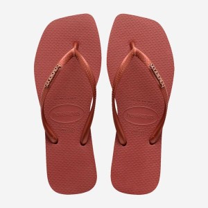 Havaianas Square Logo Metallic Women's Flip Flops | HWBQFD-615