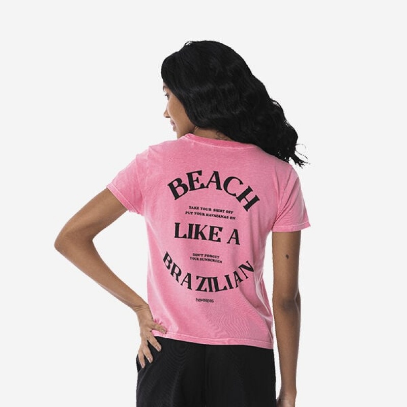 Havaianas Beach Like A Brazilian Bb Women's T Shirts | VKIHQJ-437