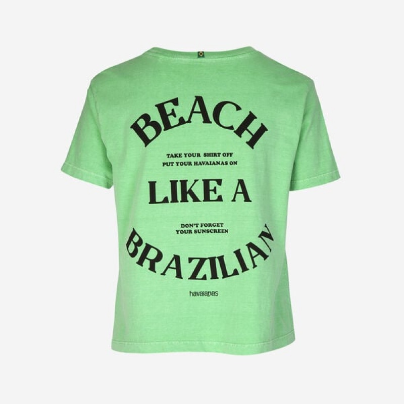 Havaianas Beach Like A Brazilian Bb Women's T Shirts | OQWLUE-972