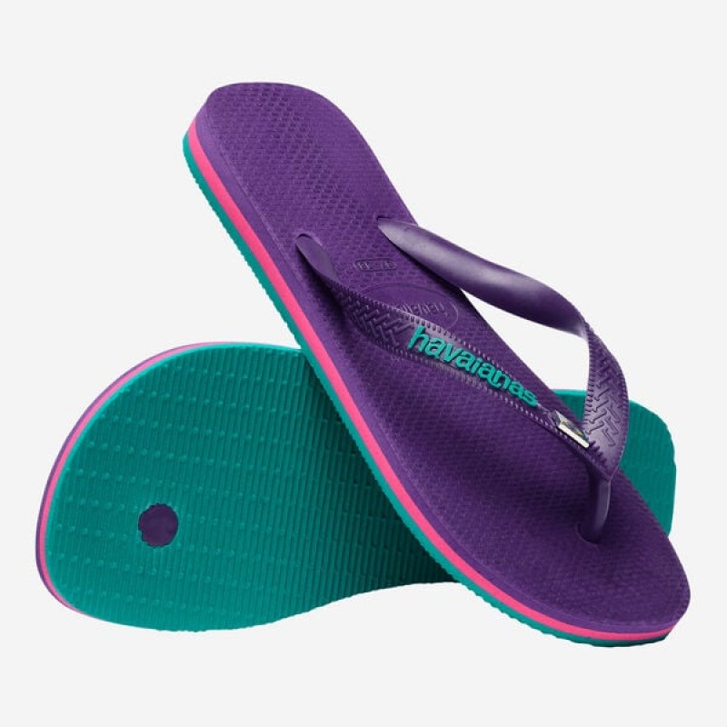 Havaianas Brasil Layers Men's Flip Flops | ETVQAP-708