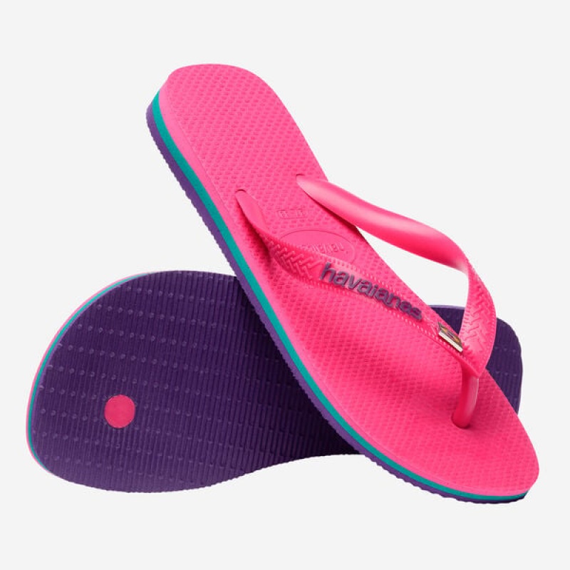 Havaianas Brasil Layers Women's Flip Flops | QFBYHI-705