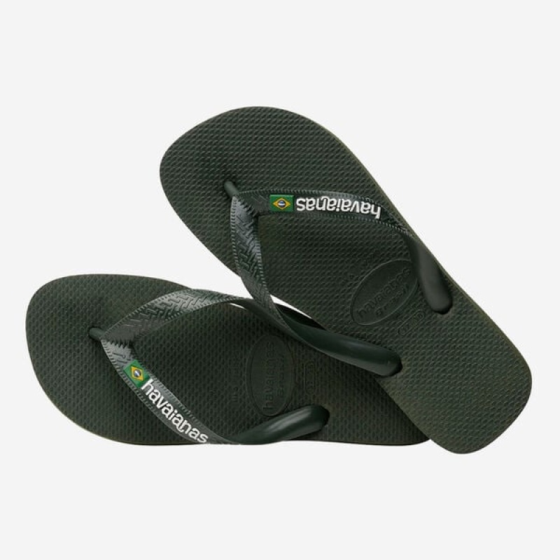 Havaianas Brasil Logo Men's Flip Flops | AHBQFN-793