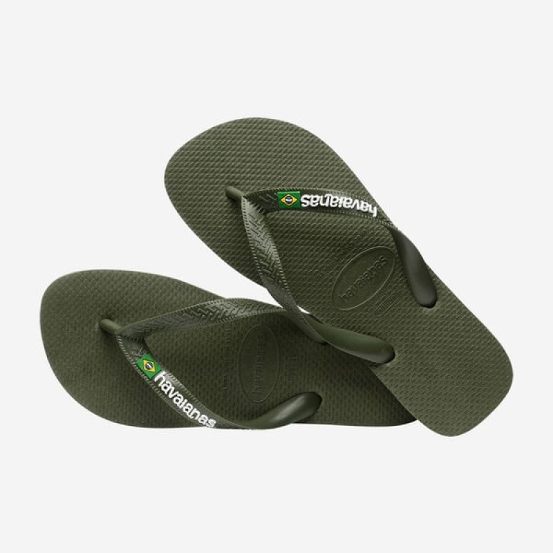 Havaianas Brasil Logo Men's Flip Flops | CHIWJN-857