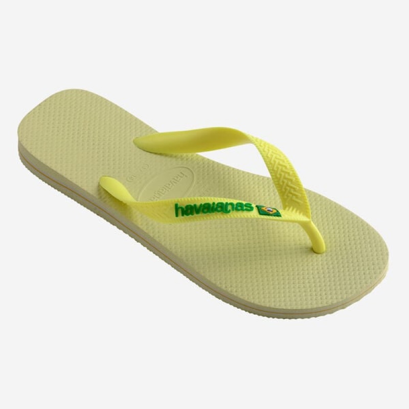 Havaianas Brasil Logo Men's Flip Flops | JKWRVU-536