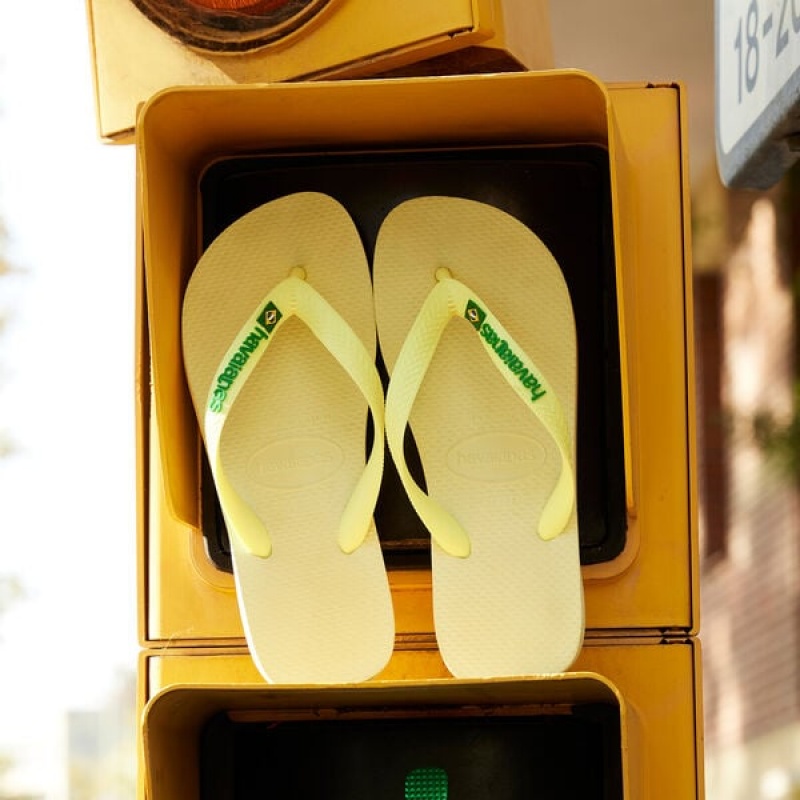 Havaianas Brasil Logo Men's Flip Flops | JKWRVU-536