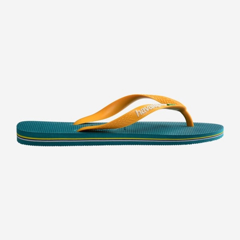 Havaianas Brasil Logo Men's Flip Flops | LACQKG-238