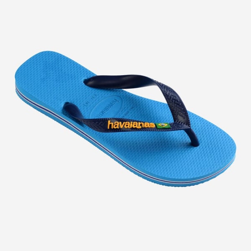 Havaianas Brasil Logo Men's Flip Flops | SDKIUE-684