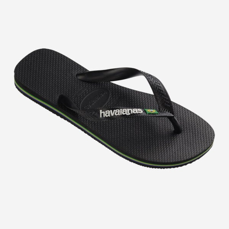 Havaianas Brasil Logo Men's Flip Flops | UJNRBC-137