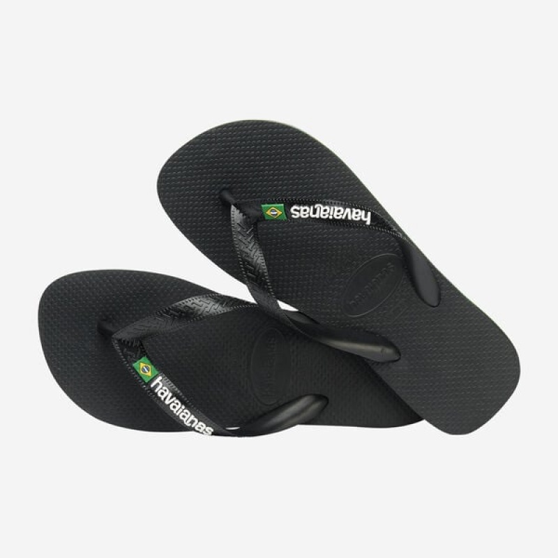 Havaianas Brasil Logo Men's Flip Flops | UJNRBC-137