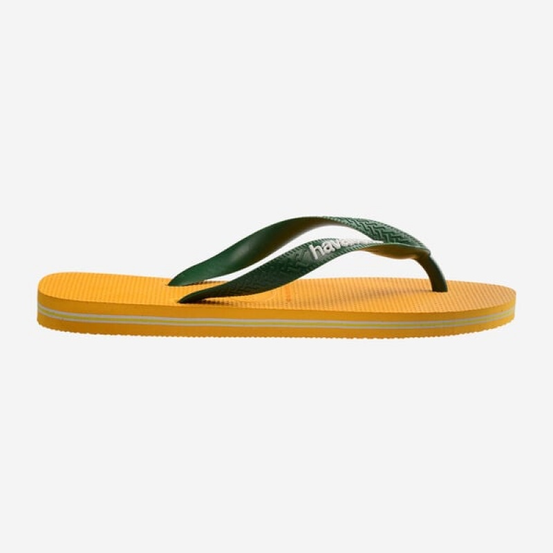 Havaianas Brasil Logo Men's Flip Flops | YWZTAH-812