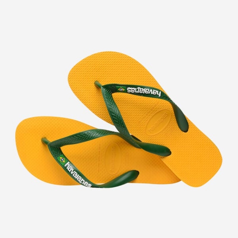 Havaianas Brasil Logo Men's Flip Flops | YWZTAH-812