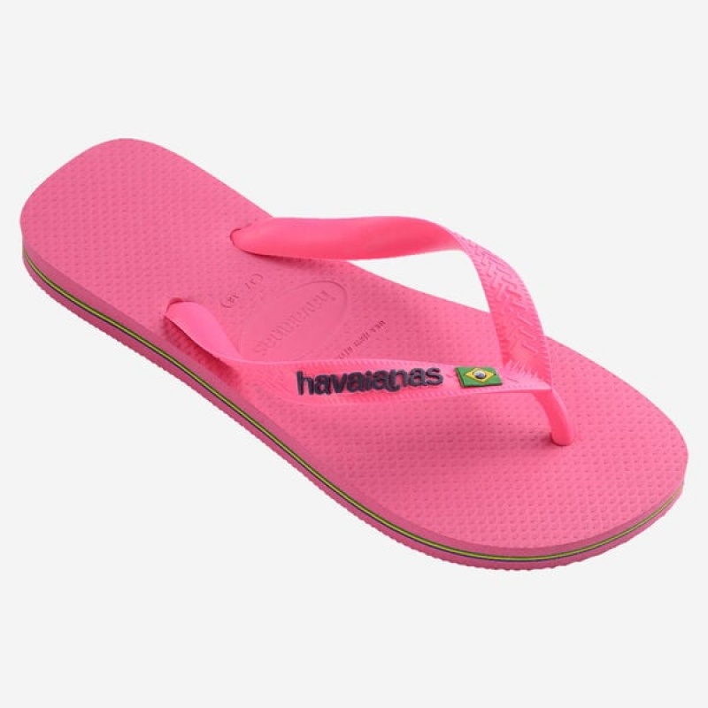 Havaianas Brasil Logo Neon Men's Flip Flops | CGTBAY-530