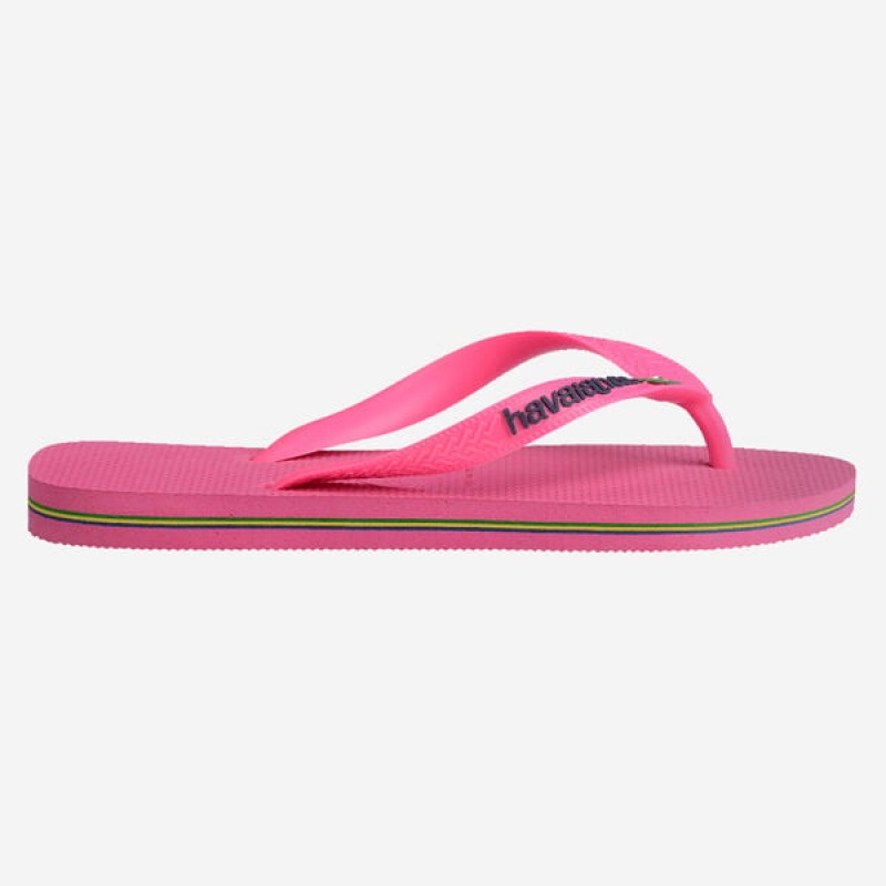 Havaianas Brasil Logo Neon Men's Flip Flops | CGTBAY-530