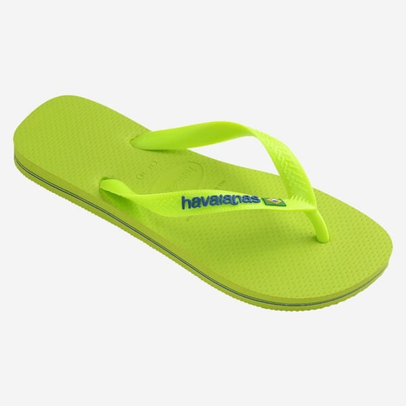 Havaianas Brasil Logo Neon Men's Flip Flops | XVIYSF-931