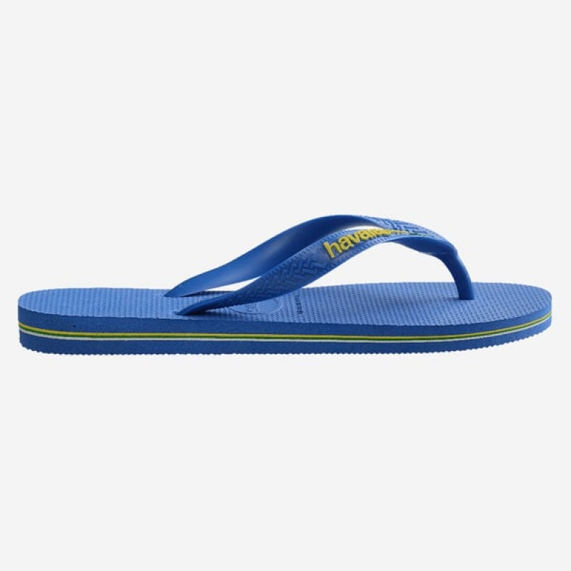 Havaianas Brasil Logo Neon Men's Flip Flops | CVBHKO-921