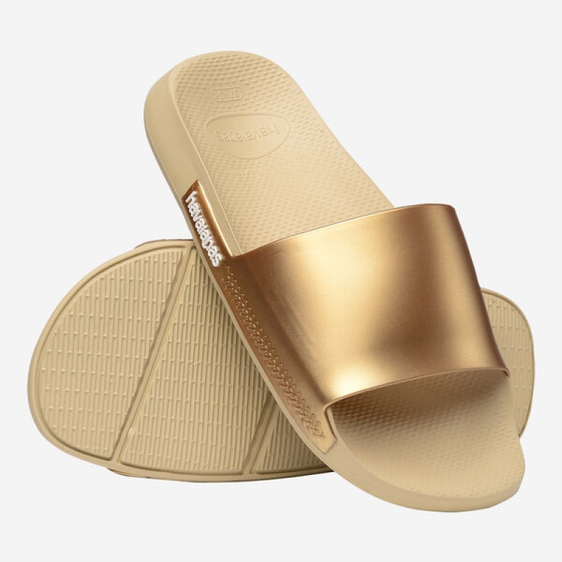 Havaianas Classic Metallic Women's Slides | ONDAHQ-753