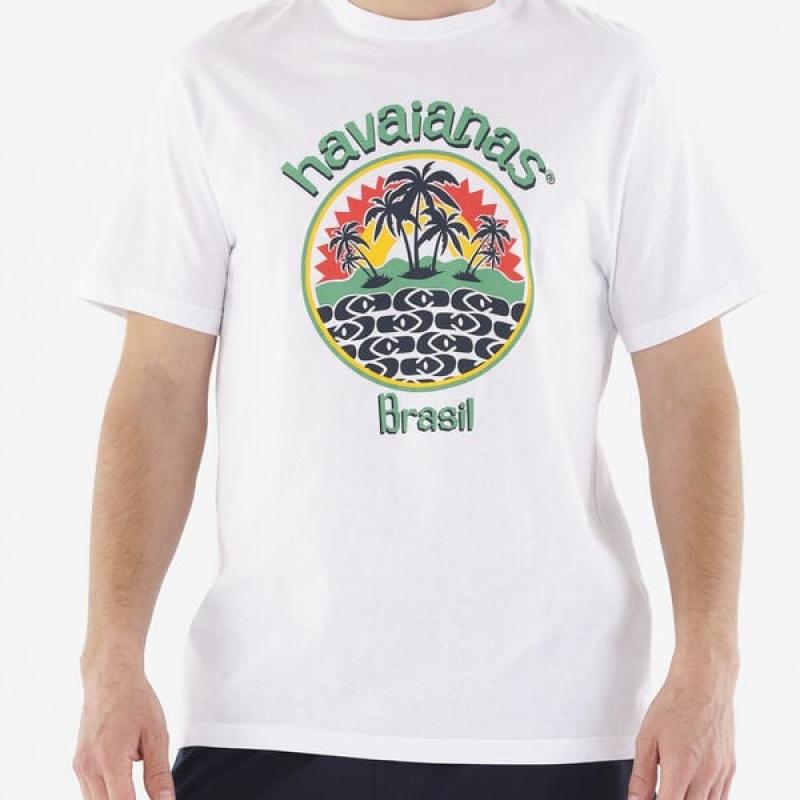 Havaianas Round Patch Men's T Shirts | BVIQAL-152