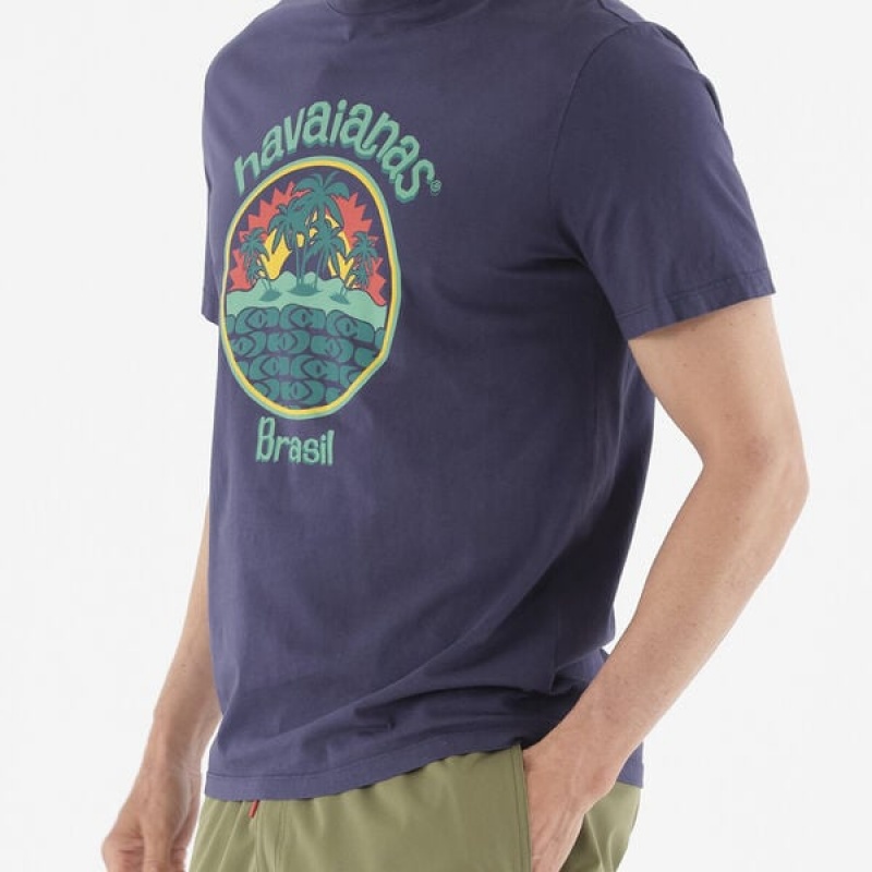 Havaianas Round Patch Men's T Shirts | QOGJFI-798