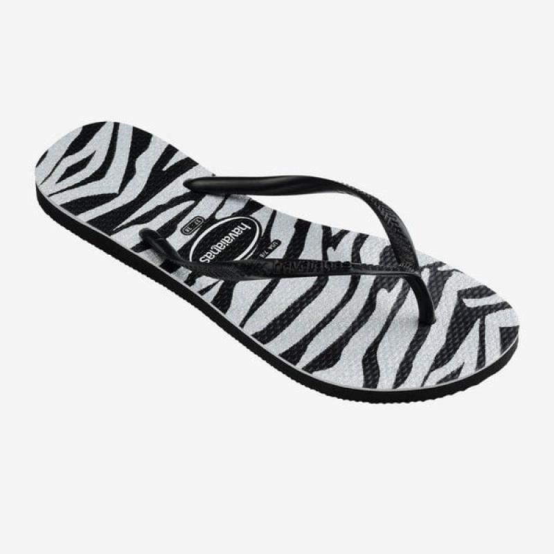 Havaianas Slim Animals Glitter Women's Flip Flops | CVKYJX-057