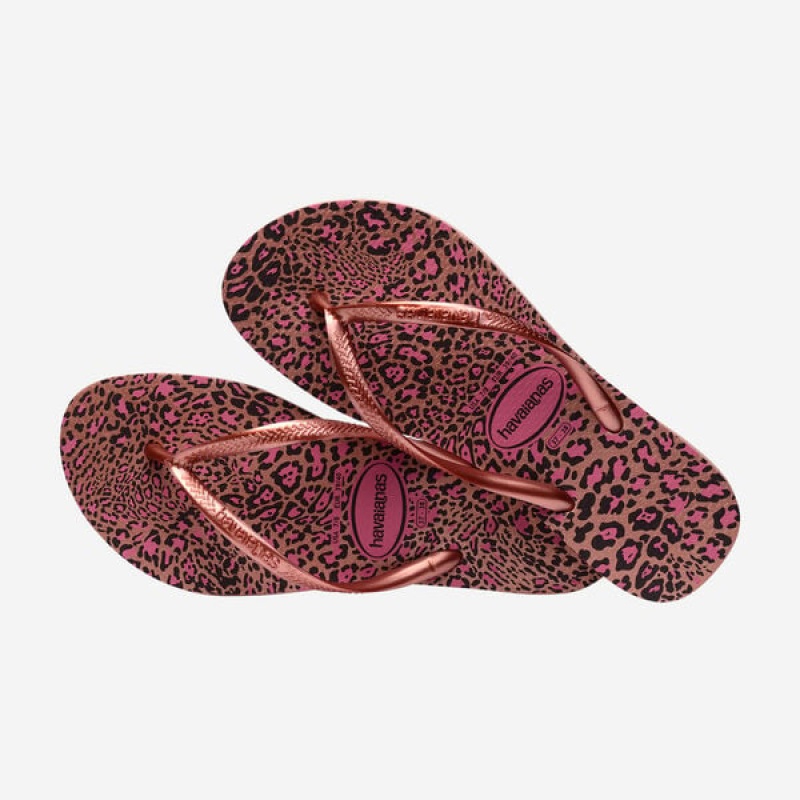 Havaianas Slim Animals Women's Flip Flops | OIAUFB-671