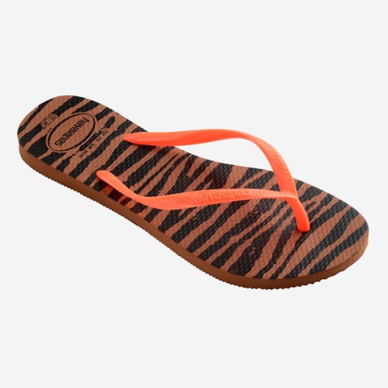 Havaianas Slim Animals Women's Flip Flops | IZVKDM-398