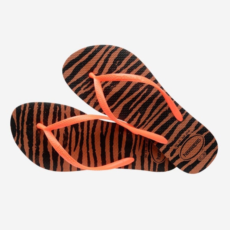 Havaianas Slim Animals Women's Flip Flops | IZVKDM-398