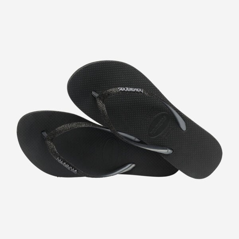 Havaianas Slim Flatform Sparkle Women's Flip Flops | IFLSHZ-140