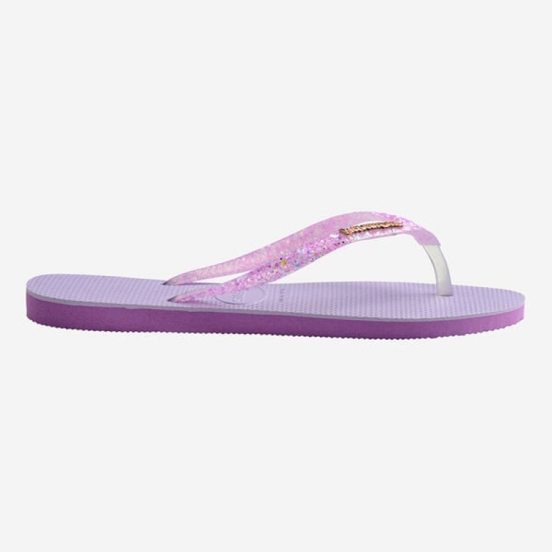 Havaianas Slim Glitter Flourish Women's Flip Flops | JWZBTY-231