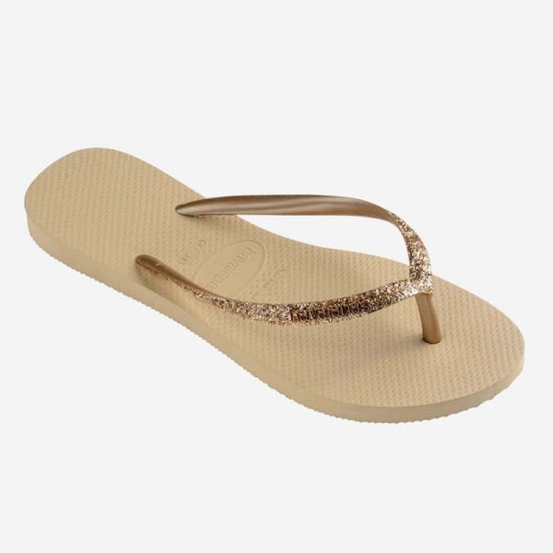 Havaianas Slim Glitter II Women's Flip Flops | RBUFMS-457