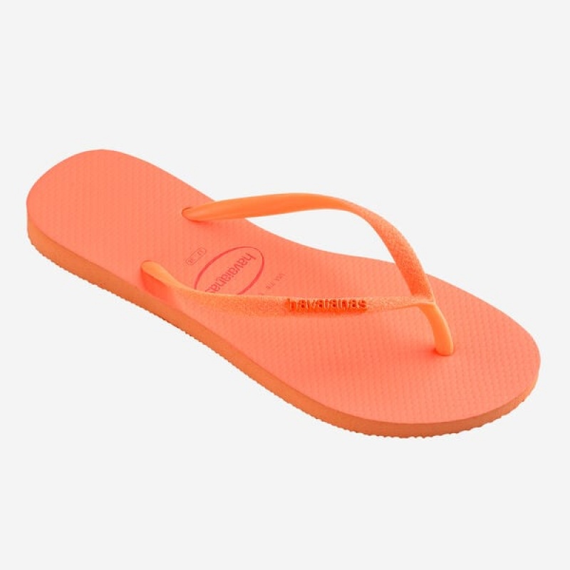 Havaianas Slim Glitter Neon Women's Flip Flops | XSRKPH-945