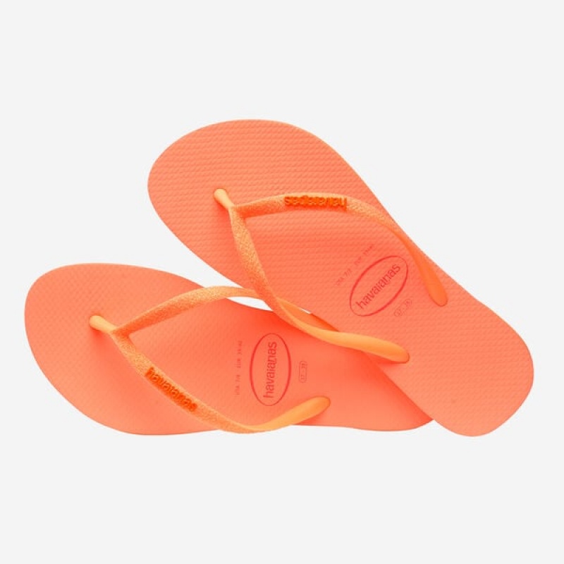 Havaianas Slim Glitter Neon Women's Flip Flops | XSRKPH-945