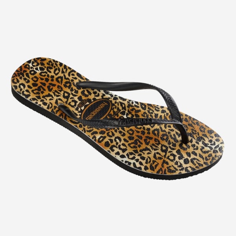 Havaianas Slim Leopard Women's Flip Flops | GQSIHY-159