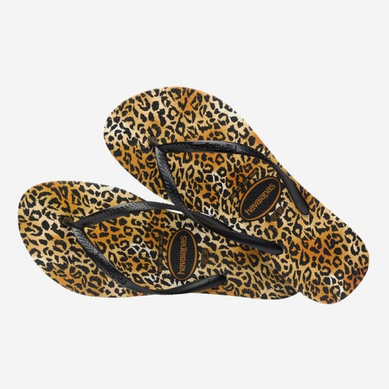 Havaianas Slim Leopard Women's Flip Flops | GQSIHY-159