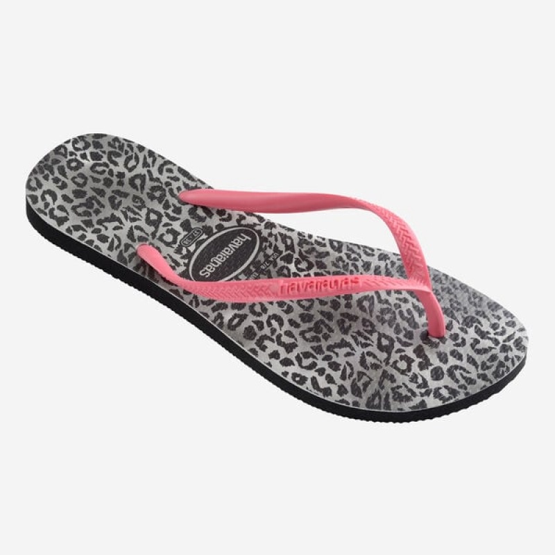 Havaianas Slim Leopard Women's Flip Flops | QXEWDC-875