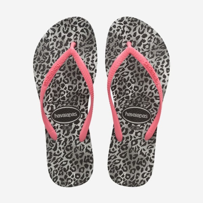 Havaianas Slim Leopard Women\'s Flip Flops | QXEWDC-875