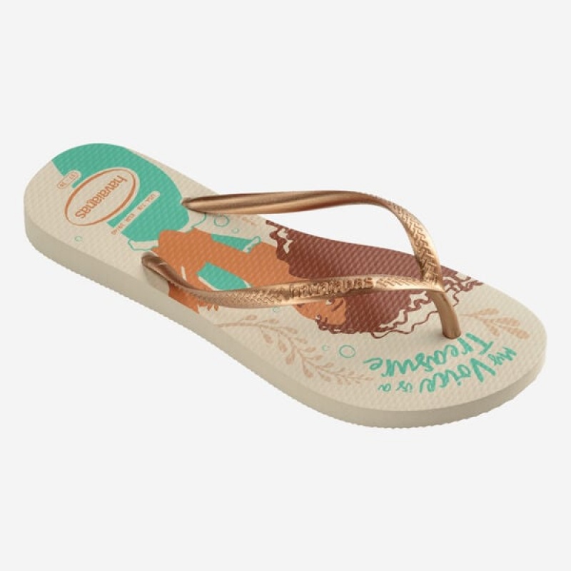 Havaianas Slim Little Mermaid Women's Flip Flops | SJOVGW-394