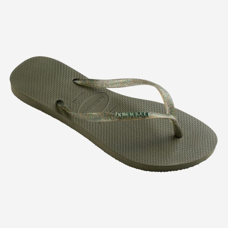 Havaianas Slim Logo Metallic Women's Flip Flops | WFIPAT-102