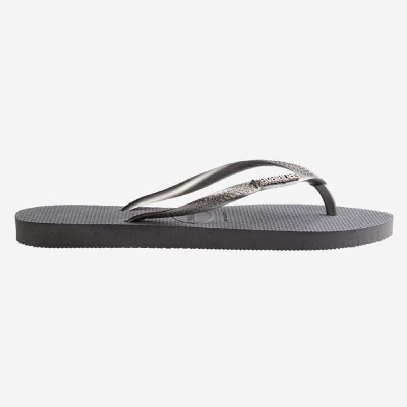 Havaianas Slim Logo Metallic Women's Flip Flops | EWMUAH-458