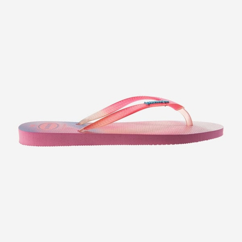 Havaianas Slim Metallic Rainbow Women's Flip Flops | RIGQXL-581