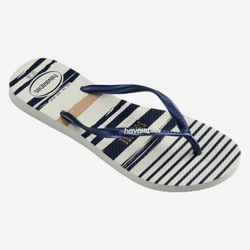 Havaianas Slim Nautical Women's Flip Flops | WJYFND-850