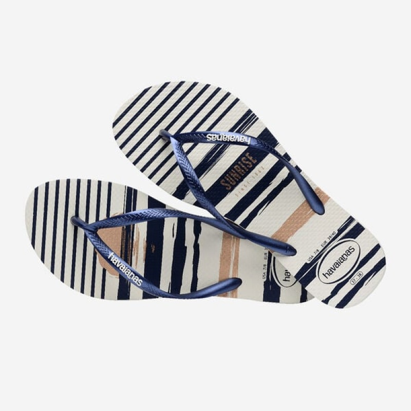 Havaianas Slim Nautical Women's Flip Flops | WJYFND-850