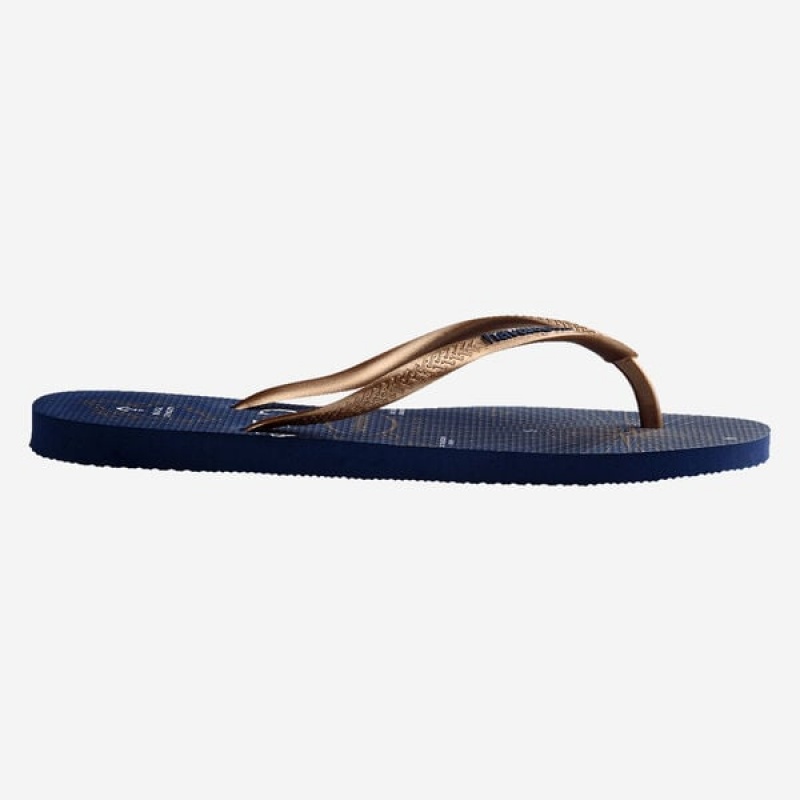 Havaianas Slim Nautical Women's Flip Flops | KJPRDG-047