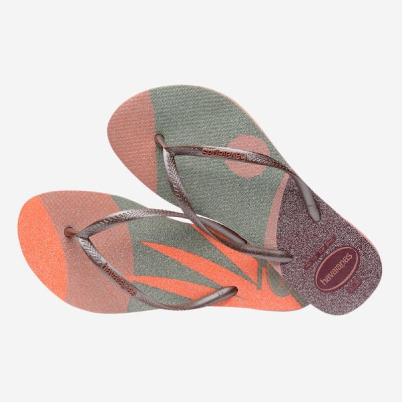 Havaianas Slim Palette Glow Women's Flip Flops | KSJVWA-687